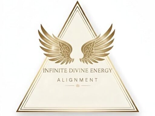 Infinite Divine Energy Alignment dark logo for spiritual website branding